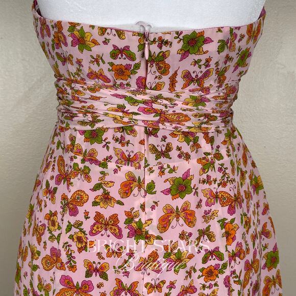 Extremely Rare Vintage Butterfly Dress ASO Charlie Monster In Law Strapless JLO - Picture 13 of 14